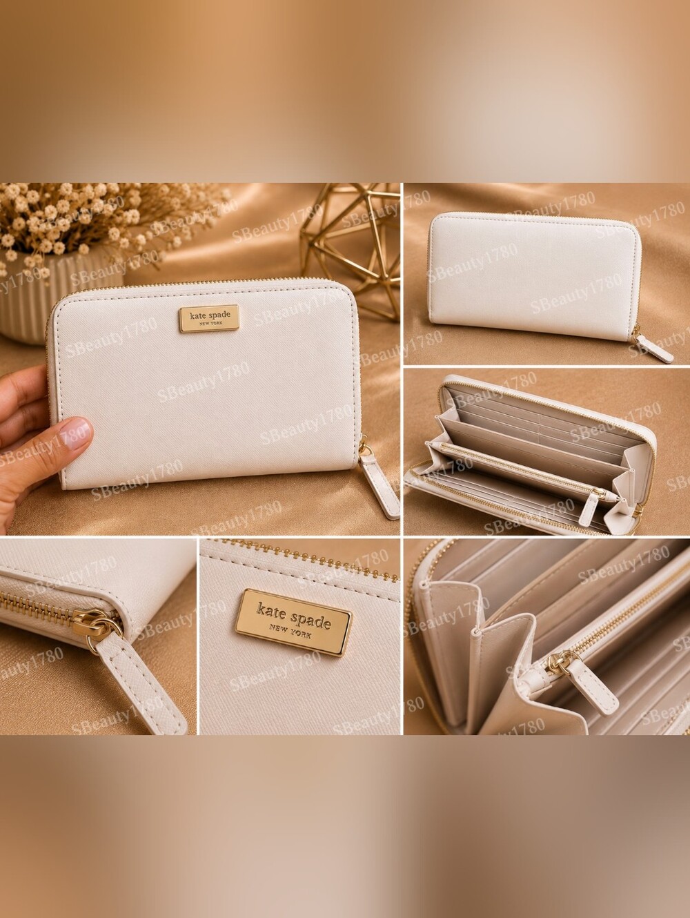 Kate Spade New York Blush Pink Saffiano Leather Zip Around Wallet